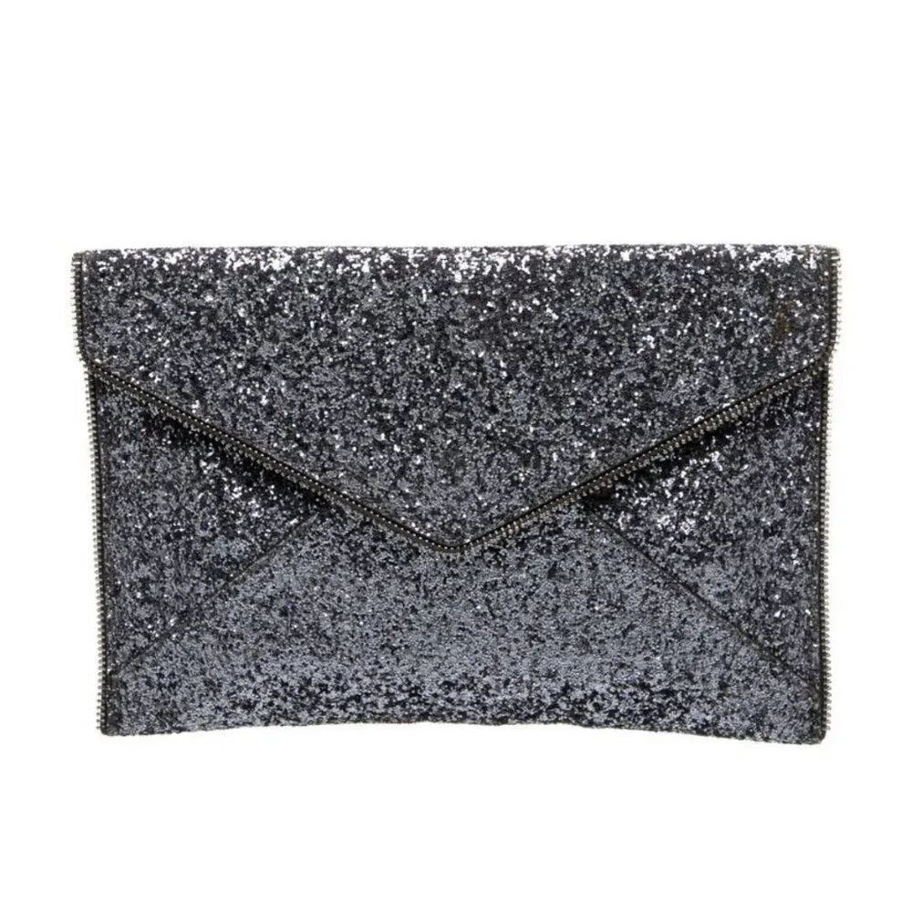 rebecca minkoff Authentic Gray Silver Metallic Clutch Bag